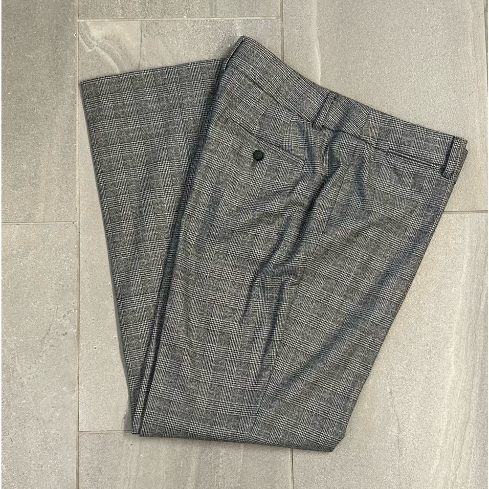 LOFT Ann Taylor Julie Trouser dress casual pants, gray/black tweed size 12 /31.5